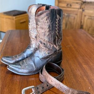 Lucchese Dark Brown Western Boots